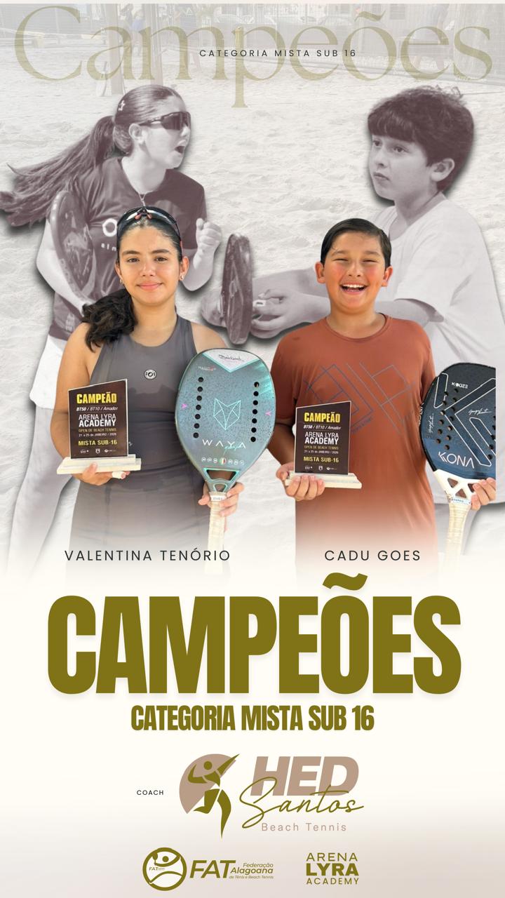 Valentina Tenório e Cadu Goes - Campeãs Mista Federado