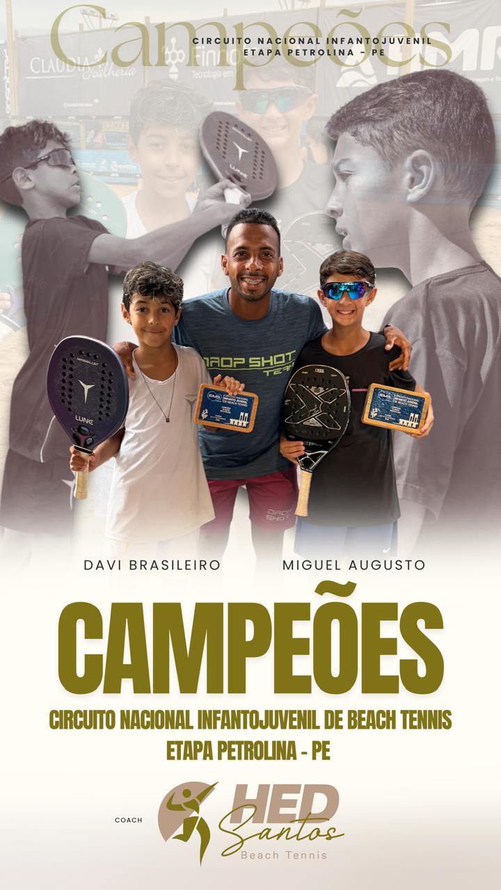 Davi Brasileiro e Miguel Augusto - Campeões circuito nacional infanto juvenil
